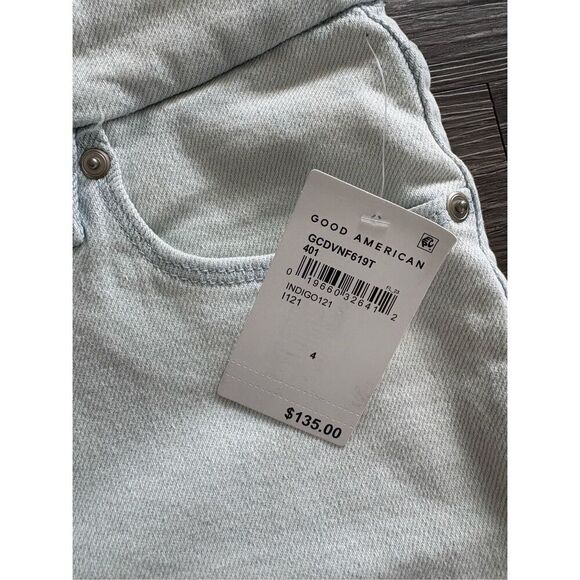 NWT Good American Good Classic Light Blue Indigo 121 Straight Leg Jeans Sz 4/27 - Picture 4 of 8